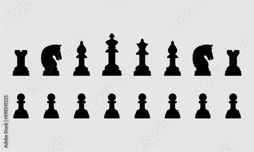 chess pieces silhouette