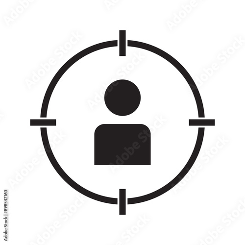 Set of target audience vector icon. Centric consumer or buyer. Find target client. Search customer. Vector illustration. EPS 10/AI