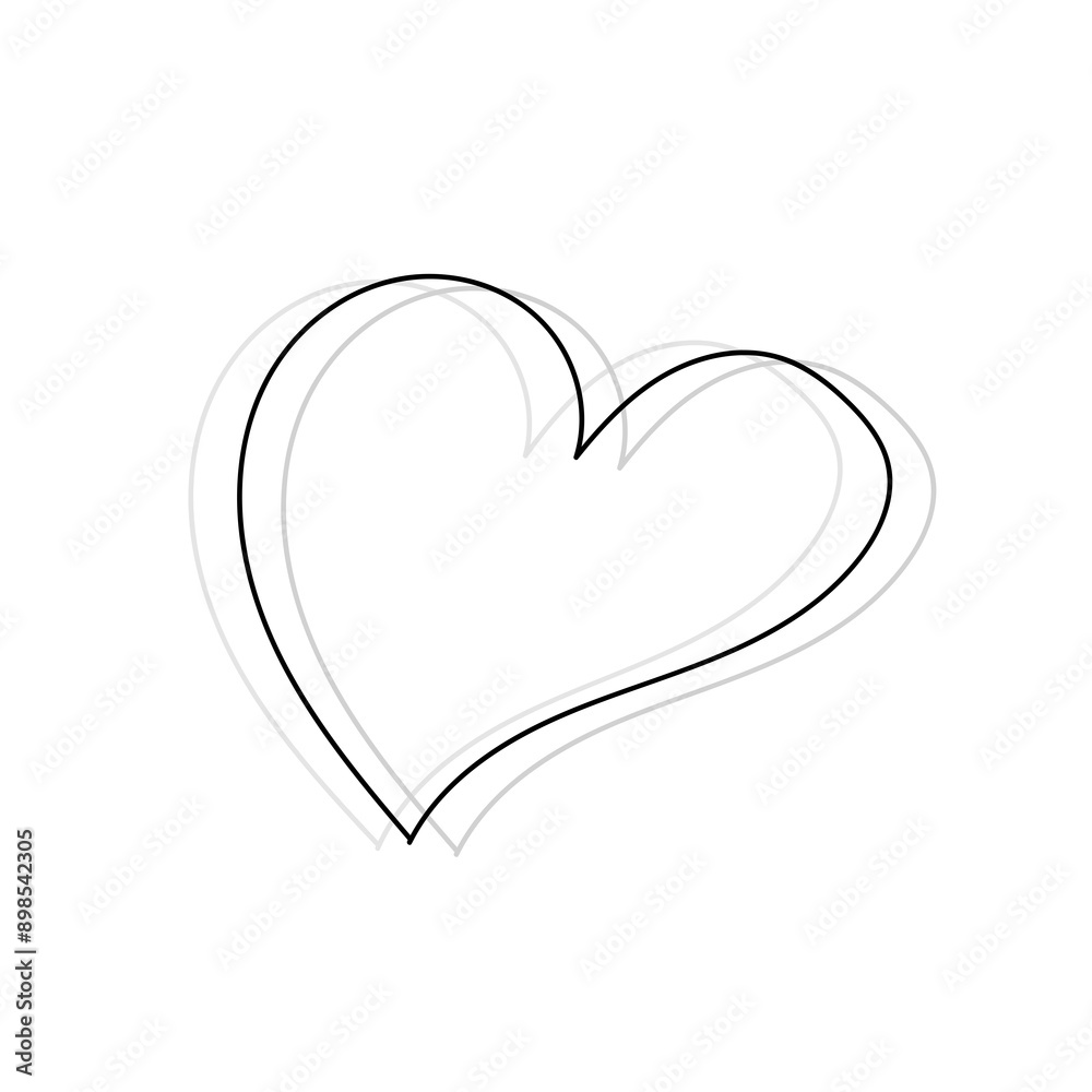 Continuous line drawing of a heart, black and white vector minimalist love concept illustration. Continuous line drawing of a heart, black and white vector minimalist love concept illustration.