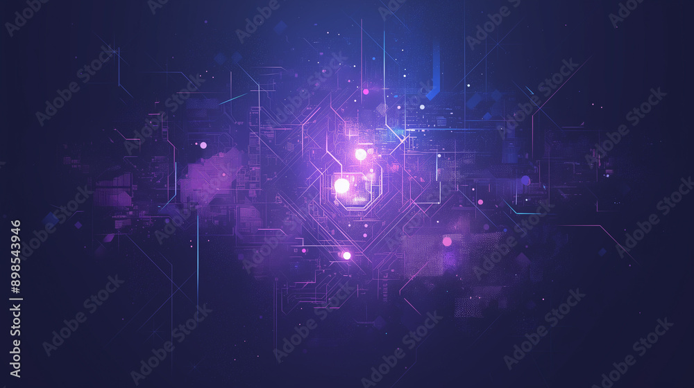 Abstract futuristic background in dark colors. Purple abstract microcircuits and processors. AI generative Abstract futuristic background in dark colors. Purple abstract microcircuits and processors. AI generative