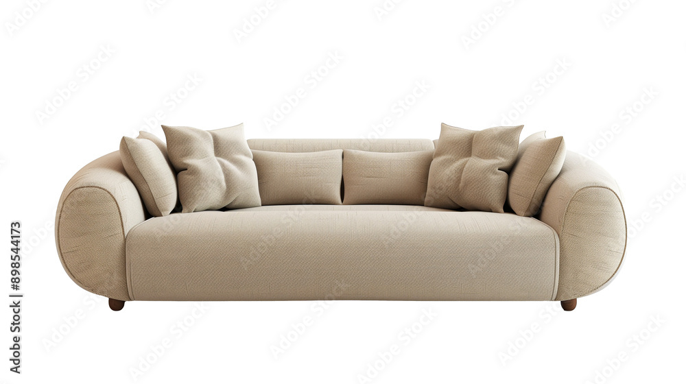 Modern Scandinavian style sofa isolated on transparent or white background Modern Scandinavian style sofa isolated on transparent or white background