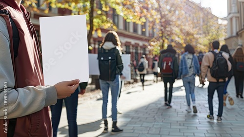 a man is holding a white sheet. Selective focus © Valentina