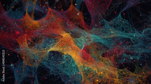 Abstract Neural Network Visualization with Vibrant Data Patterns