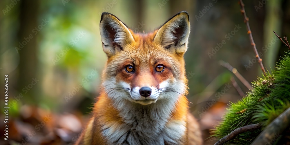 Obraz premium Close up of a Red fox in a forest AI-Generated Content