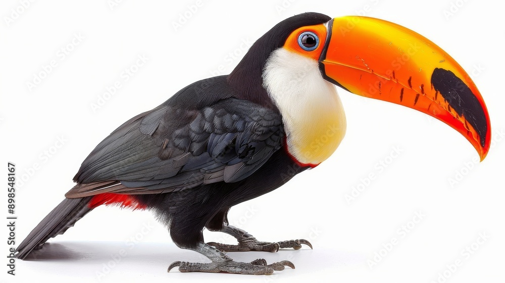 Colorful Toucan Bird on White Background Colorful Toucan Bird on White Background