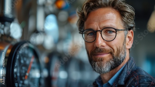 Scientist in Lab Coat and Glasses