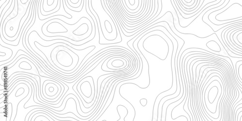 Topographic map background geographic line map with seamless ornament design. The black on white contours vector topography stylized height of the lines map.