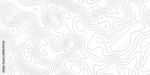 Topographic map background geographic line map with seamless ornament design. The black on white contours vector topography stylized height of the lines map.