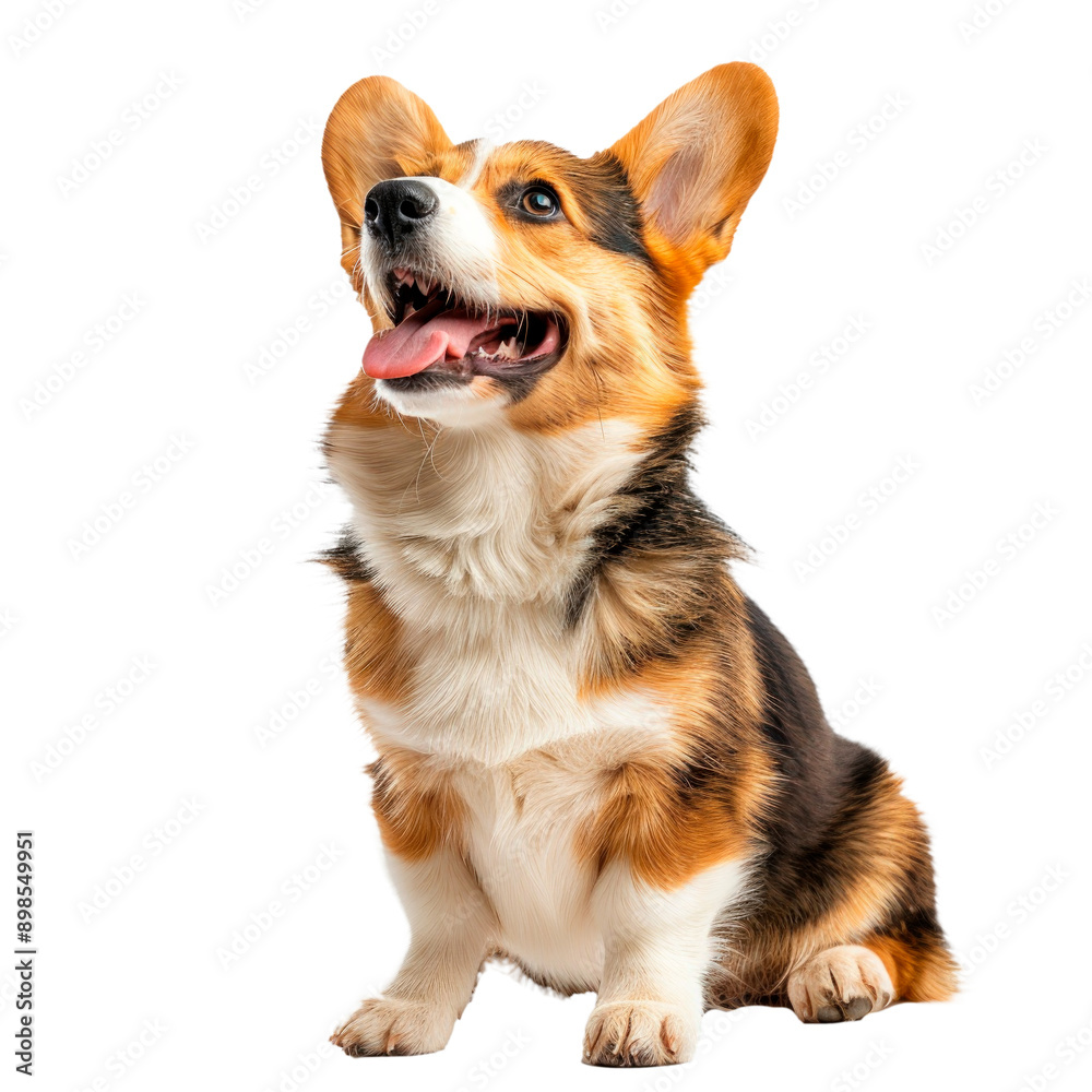 Obedient Welsh Corgi puppy. PNG element isolated on transparent background. Obedient Welsh Corgi puppy. PNG element isolated on transparent background.