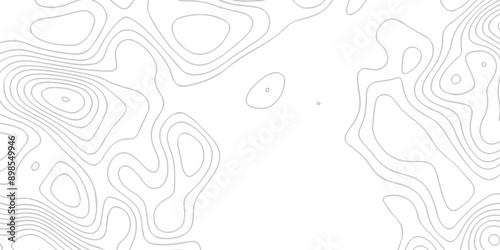 Topographic map background geographic line map with seamless ornament design. The black on white contours vector topography stylized height of the lines map.