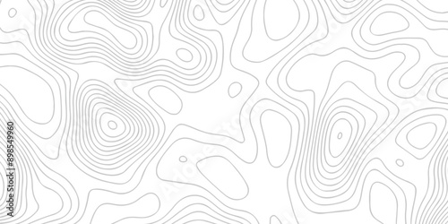 Topographic map background geographic line map with seamless ornament design. The black on white contours vector topography stylized height of the lines map.