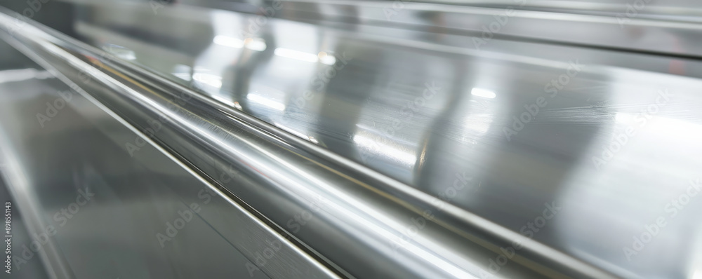A smooth, polished steel surface with a glossy finish and modern, sleek lines. A smooth, polished steel surface with a glossy finish and modern, sleek lines.