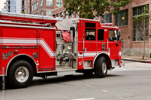 city fire truck crew responds to a call for help