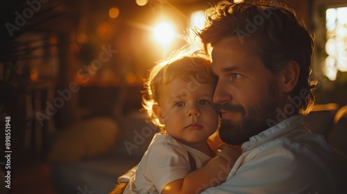 Father Holding Small Child