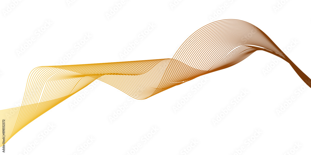 Abstract wavy lines flowing curve golden gradient color on transparent background. Abstract white background colorful lines. modern wavy stripes on white background isolated. Abstract wavy lines flowing curve golden gradient color on transparent background. Abstract white background colorful lines. modern wavy stripes on white background isolated.