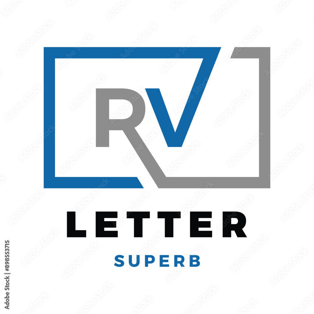 Fototapeta premium Initial Letter RV Icon Logo Design Template