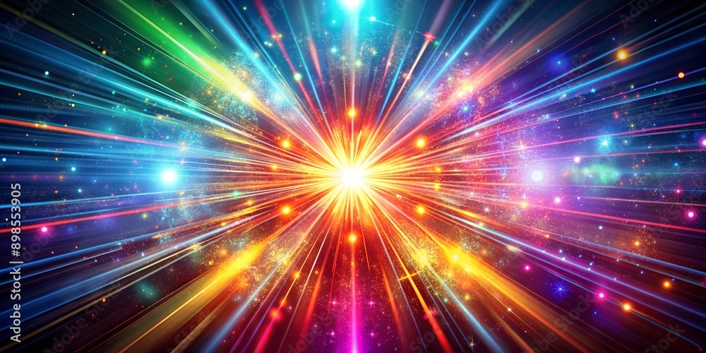 disco light explosion spotlight center vibrant color Generative AI disco light explosion spotlight center vibrant color Generative AI