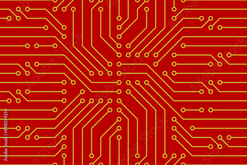 Seamless pattern with Circuit board. Electronics board. High-tech technology background texture