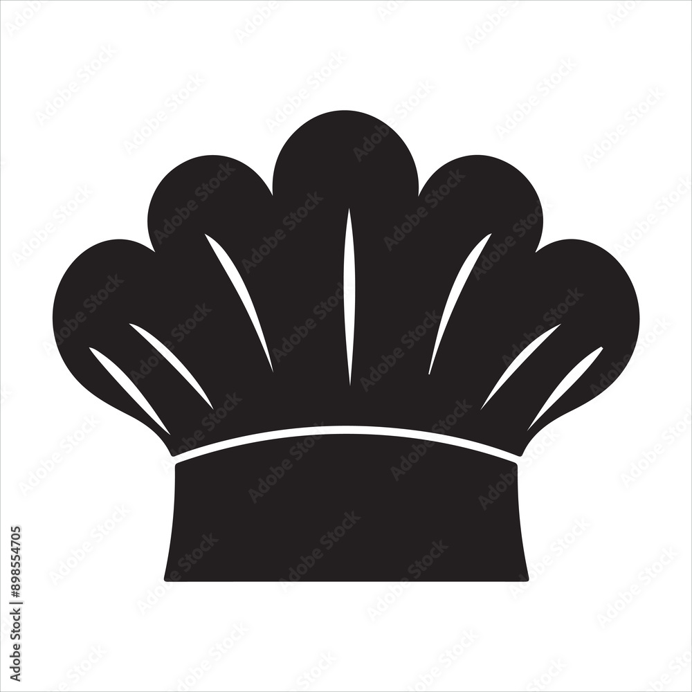 Obraz premium Chef hat vector silhouette white background 