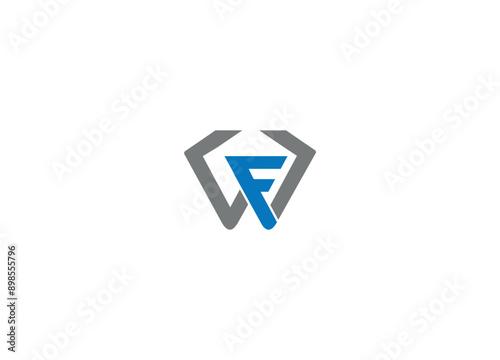 WF letter Logo Design with Creative Modern vector iicon template