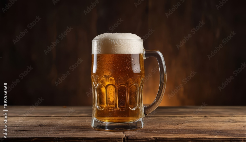 Frothy Beer in a Rustic Setting Frothy Beer in a Rustic Setting
