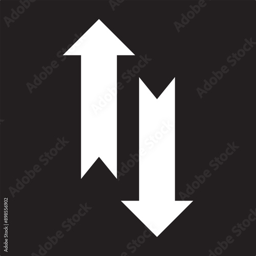 Free Download Two short small arrows point in different opposite directions on black background. Vector illustration. EPS 10/AI - GFXLoad