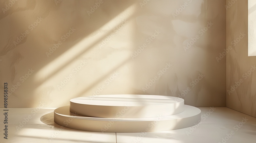 A white pedestal with a shadow on it A white pedestal with a shadow on it