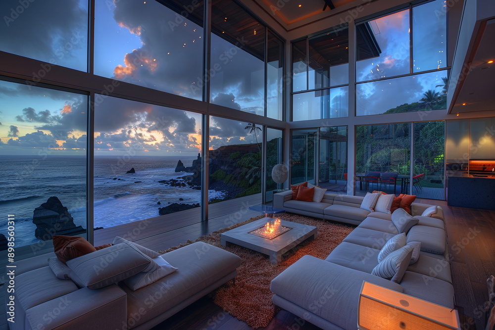 Fototapeta premium Contemporary Haven in Hawaii's Serene Luxury Generated by AI