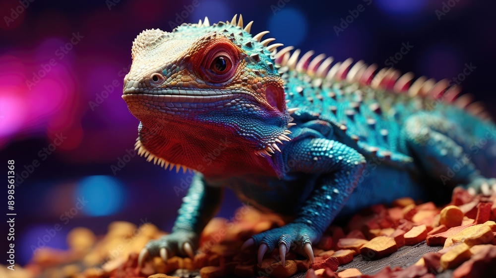 Fototapeta premium iguana on a tree