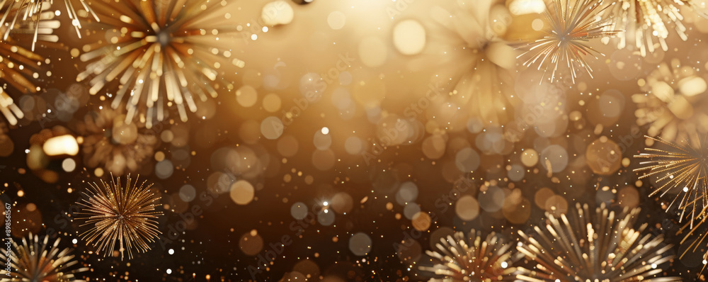 Golden and silver fireworks creating a festive atmosphere, with plenty of room at the bottom for text. Golden and silver fireworks creating a festive atmosphere, with plenty of room at the bottom for text.