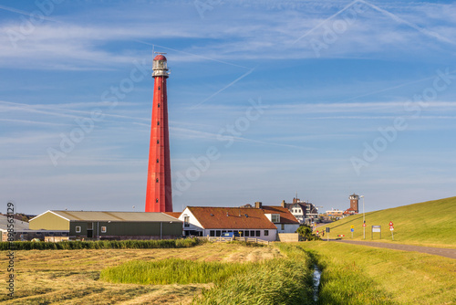 Lighthouse at the coast of Den Helder in Northern Holland, Netherlands photo