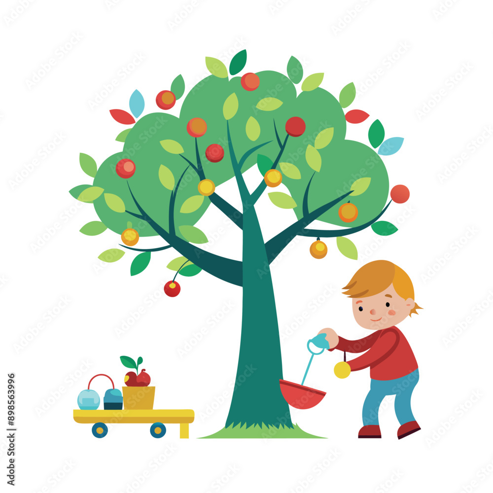 Fototapeta premium Different types of trees illustration