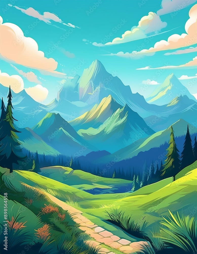landscape with mountains and clouds landscape with mountains and clouds