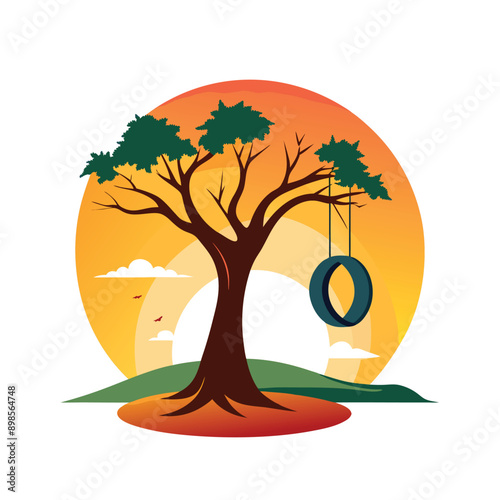 Different types of trees illustration