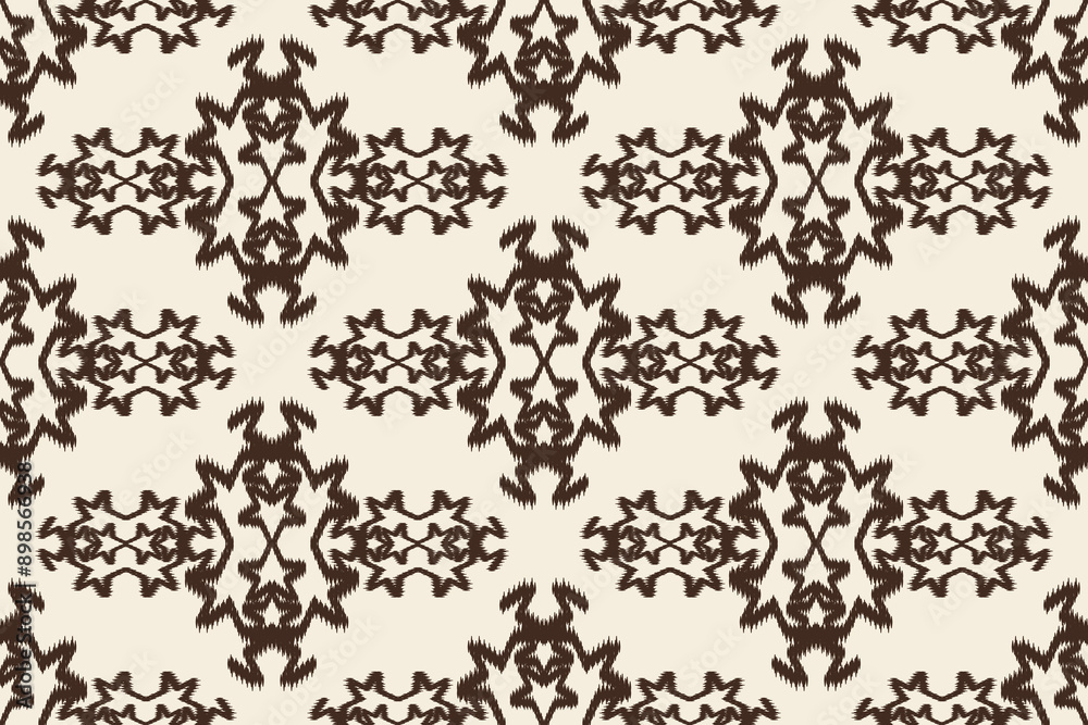 Traditional ethnic motifs ikat flora fabric pattern. Ikat embroidery Ethnic oriental background. Abstract, Texture, scarf, decoration, wallpaper Traditional ethnic motifs ikat flora fabric pattern. Ikat embroidery Ethnic oriental background. Abstract, Texture, scarf, decoration, wallpaper