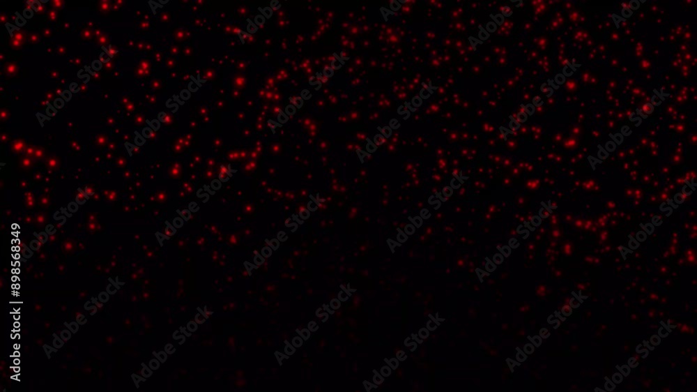 Red watercolor spray .Red bright paint particles on black background. Abstract festive panoramic illustration