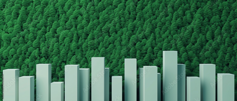 Green cityscape with trees in front, minimalist design. Green cityscape with trees in front, minimalist design.