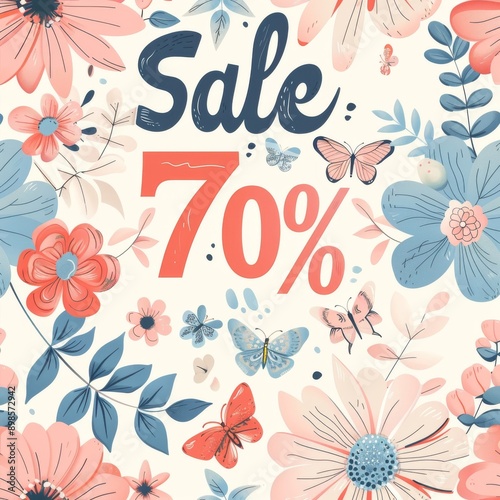 A floral background with the words 