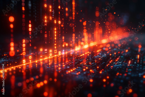 Wallpaper Mural Red futuristic background Torontodigital.ca