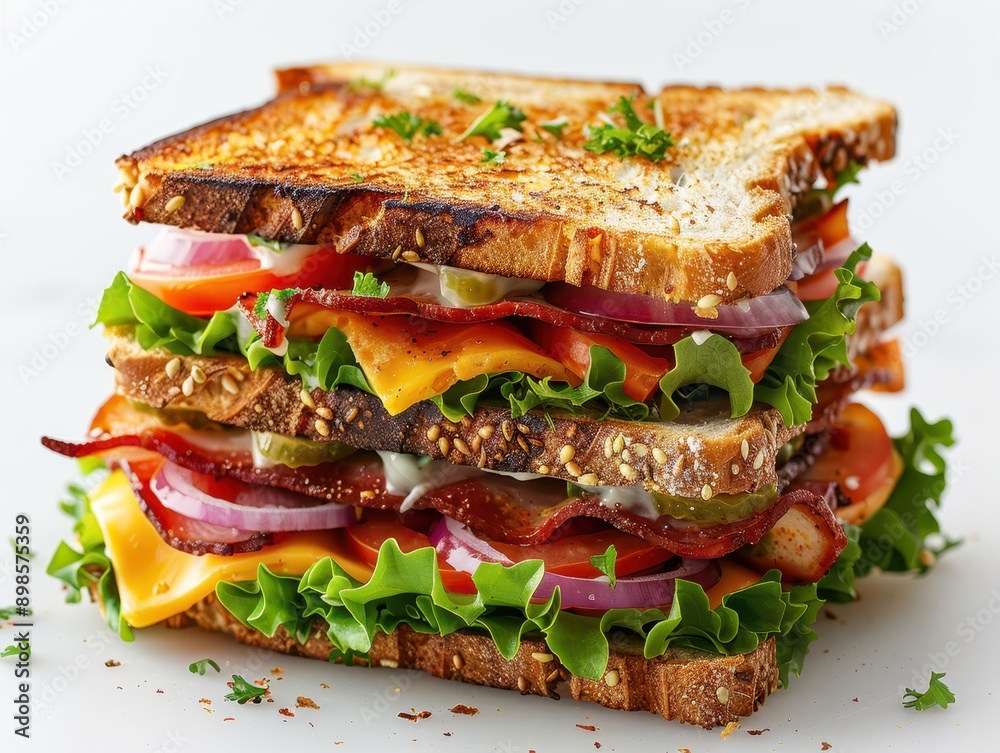 Ultimate Hyper-Realistic 8K Club Sandwich on Transparent Background for Culinary Design Concepts and Food Presentations Ultimate Hyper-Realistic 8K Club Sandwich on Transparent Background for Culinary Design Concepts and Food Presentations
