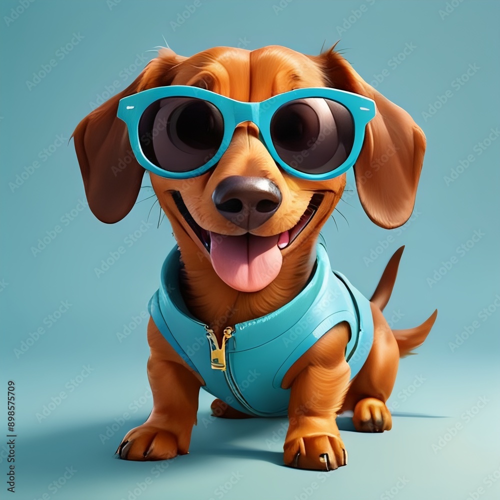 Naklejka premium dog with sunglasses