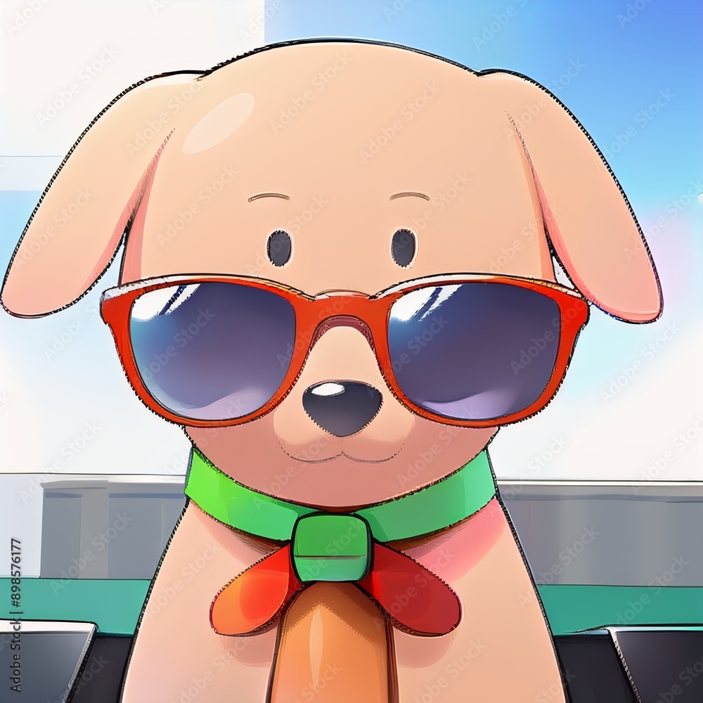 Naklejka premium dog with sunglasses