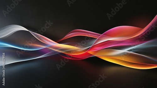 Abstract colorful wave design on black background