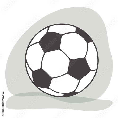 Clip art of hand drawn doodle soccer ball on isolated background. Design for educational prints, scrapbooking, textile, home or office decor, paper craft.