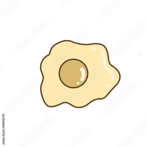 One fried egg with a yellow-orange yolk and a soft white egg white.