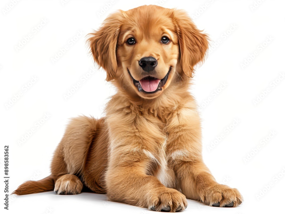 Adorable Golden Retriever Puppy Sitting on Transparent Background Adorable Golden Retriever Puppy Sitting on Transparent Background