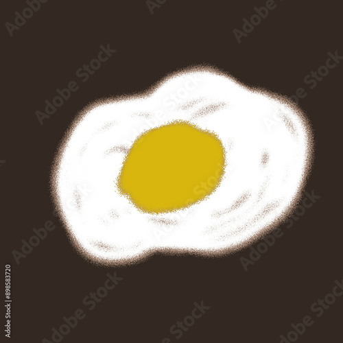 One fried egg with a yellow-orange yolk and a soft white egg white.
