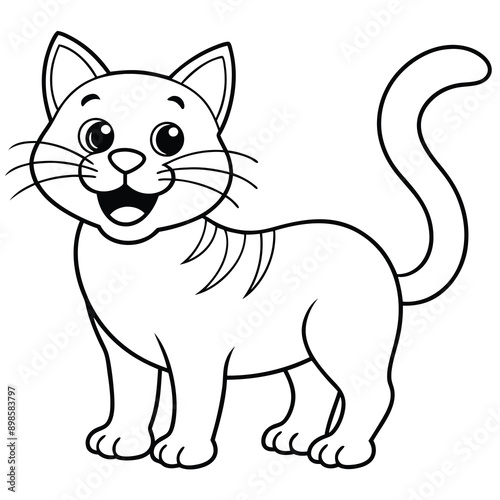 Cat silhouette with white background