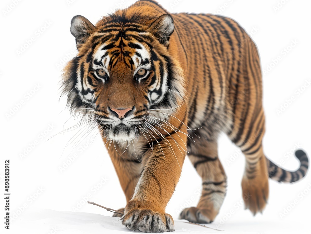 Fototapeta premium Majestic Bengal Tiger Walking on Transparent Background