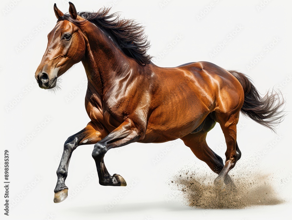 Majestic Brown Horse Galloping on Transparent Background Majestic Brown Horse Galloping on Transparent Background